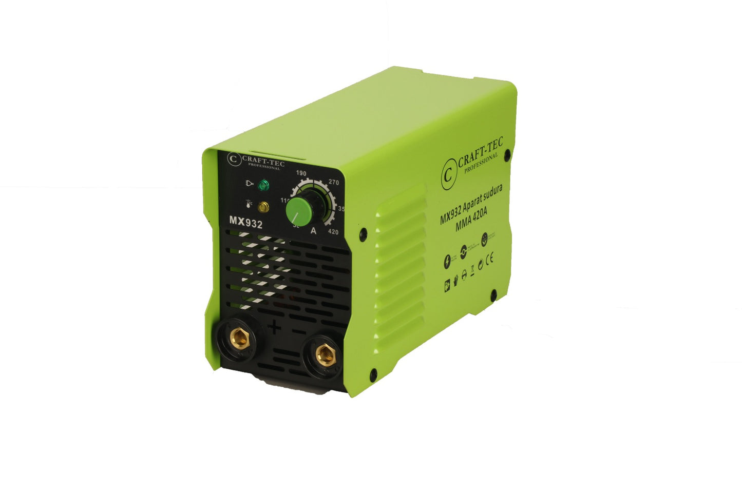 Invertor de sudura 420 A, Craft-tec MMA, electrod 1.6 - 5 mm, protectie supraincalzire, ventilator de racire