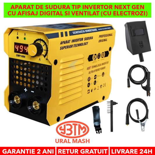 Aparat de sudura tip Invertor 494A, reglaj, afisaj digital, ventilat, 1.6-4mm, Next Generation - URAL MASH PROFESSIONAL CMP1694