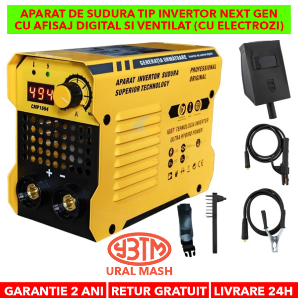 Aparat de sudura tip Invertor 494A, reglaj, afisaj digital, ventilat, 1.6-4mm, Next Generation - URAL MASH PROFESSIONAL CMP1694