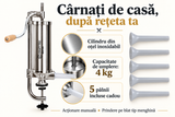 Aparat vertical de facut (umplut) carnati Craft Tec, 4 kg, inox, 5 palnii incluse, prindere menghina