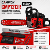 Pachet PROMO: Motocoasa pe benzina HOLZ Germany 8,5CP + Drujba CAMPION cu putere de 8.5CP + 13 ACCESORII