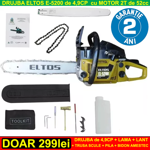 REDUCERE MAXIMA: Drujba de mana pe benzina ELTOS E-5200, 4.9 CP, 3400 RPM