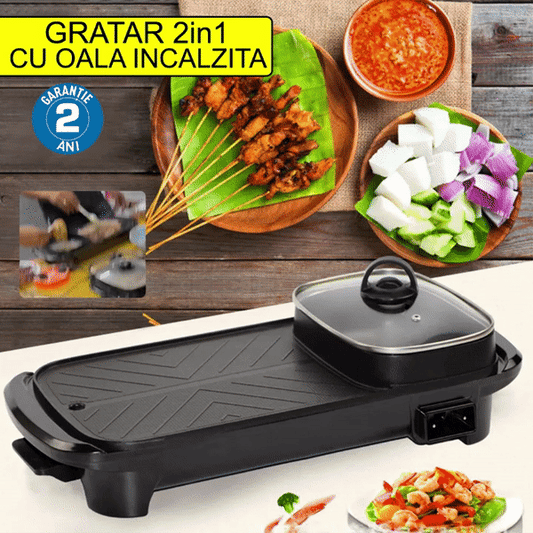 Plita electrica tip GRILL 2in1 cu oala incalzita ChefGrill®