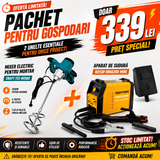 MEGA PACHET: Mixer Electric pentru Mortar de 3200W + Aparat de Sudura MMA200-MINI ROTOR + Masca de Sudura
