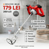 Amestecator / Mixer electric 3000W, 6 trepte viteza, 800rpm, 120mm, beton, mortar Campion CMP6205