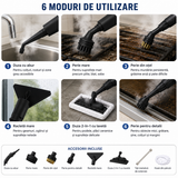 Aparat Profesional de Curățare cu Abur 1500W – Curățenie Profesională Fără Detergenți, Direct la Tine Acasă