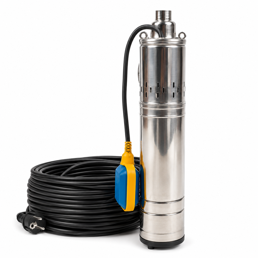 Pompa Apa Submersibila Craft-tec Aqua Master CABLU 20M, 1500W, CU PLUTITOR Melc Inox, 4QGD, 160m inaltime, 5000l/h, IP68 MX2440