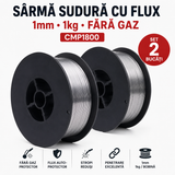 SET 2 x Sârmă Sudură cu Flux 1 mm, 1 kg, Fără Gaz, pentru Aparate MIG/MAG – CMP1800