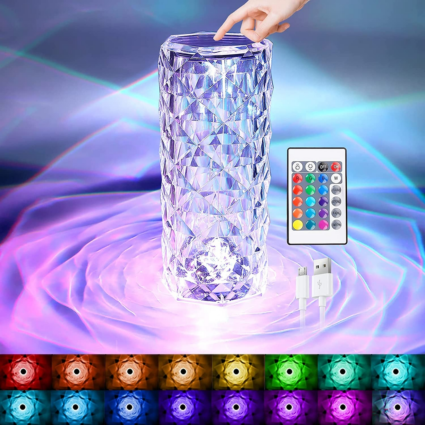 Lampa Magica Cristal RGB cu 16 culori si Telecomanda